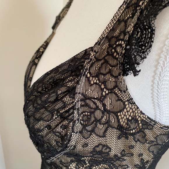 Suzy Shier Black Lace Nude Lined Sleeveless Party Dress- Sz-S - Picture 6 of 16